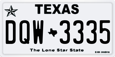 TX license plate DQW3335