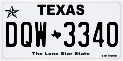 TX license plate DQW3340