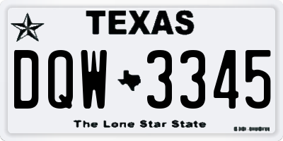 TX license plate DQW3345