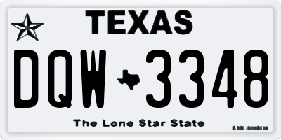 TX license plate DQW3348