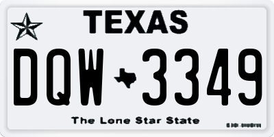TX license plate DQW3349