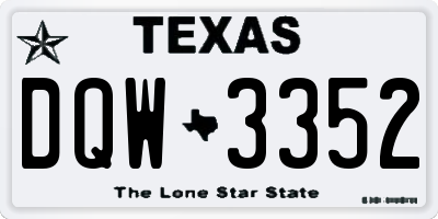 TX license plate DQW3352