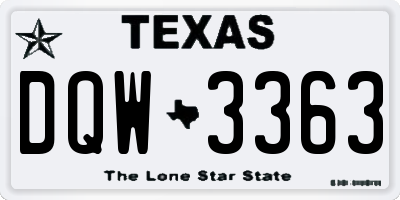 TX license plate DQW3363