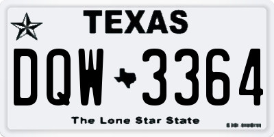 TX license plate DQW3364