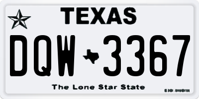 TX license plate DQW3367