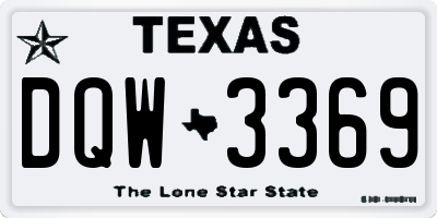 TX license plate DQW3369