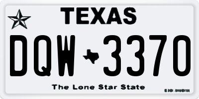 TX license plate DQW3370