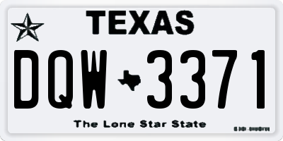 TX license plate DQW3371