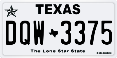 TX license plate DQW3375