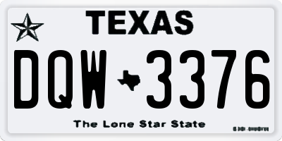 TX license plate DQW3376