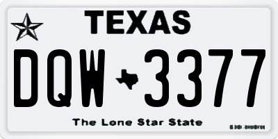 TX license plate DQW3377