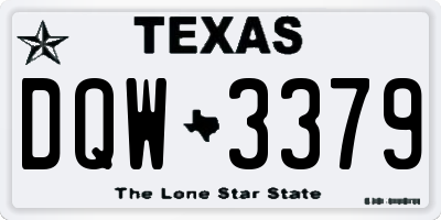 TX license plate DQW3379
