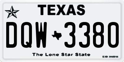 TX license plate DQW3380
