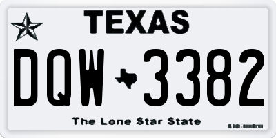 TX license plate DQW3382