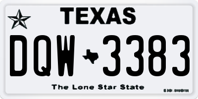 TX license plate DQW3383