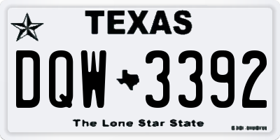 TX license plate DQW3392