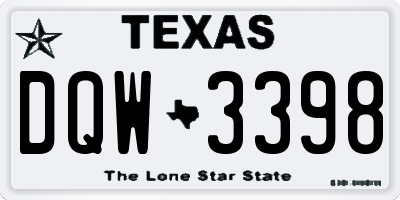 TX license plate DQW3398