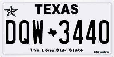 TX license plate DQW3440