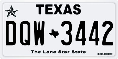 TX license plate DQW3442
