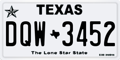 TX license plate DQW3452