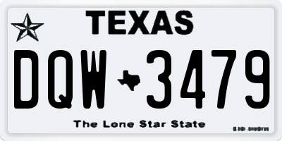 TX license plate DQW3479