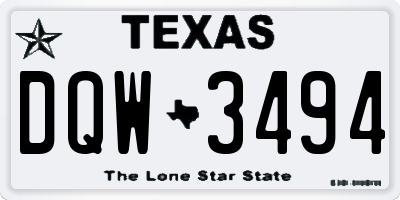 TX license plate DQW3494