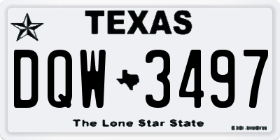 TX license plate DQW3497