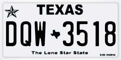 TX license plate DQW3518