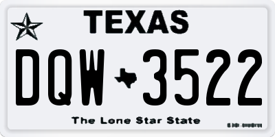 TX license plate DQW3522