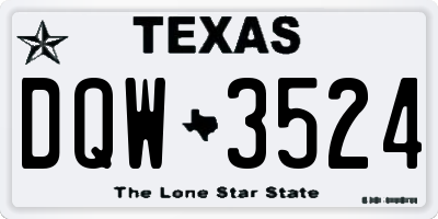 TX license plate DQW3524