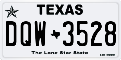 TX license plate DQW3528