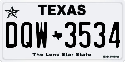 TX license plate DQW3534