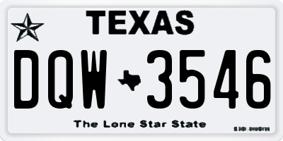 TX license plate DQW3546