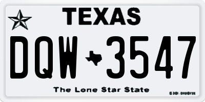 TX license plate DQW3547