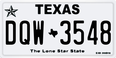 TX license plate DQW3548
