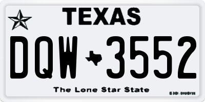 TX license plate DQW3552