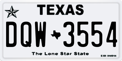TX license plate DQW3554