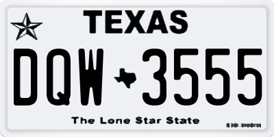 TX license plate DQW3555