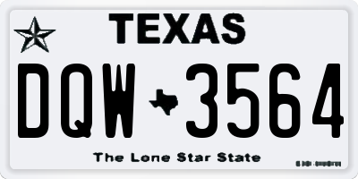 TX license plate DQW3564