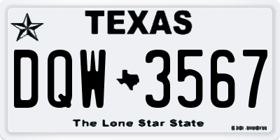 TX license plate DQW3567