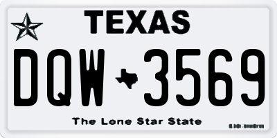TX license plate DQW3569