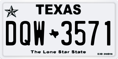 TX license plate DQW3571