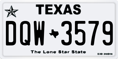 TX license plate DQW3579