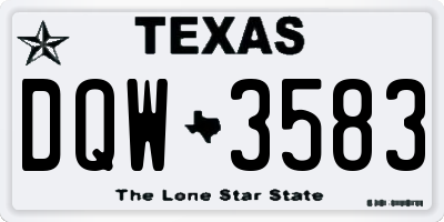 TX license plate DQW3583