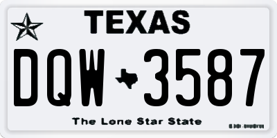 TX license plate DQW3587