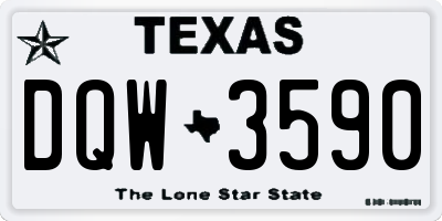 TX license plate DQW3590