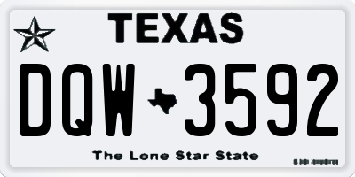 TX license plate DQW3592