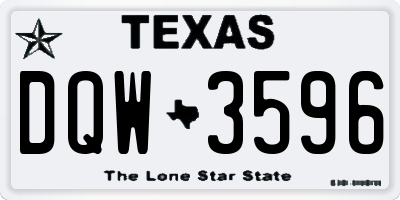 TX license plate DQW3596