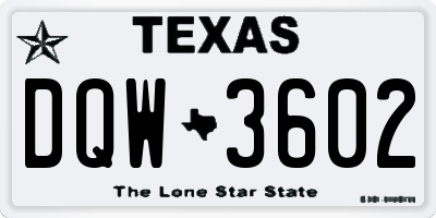 TX license plate DQW3602
