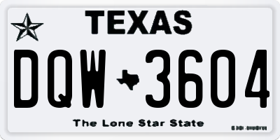 TX license plate DQW3604